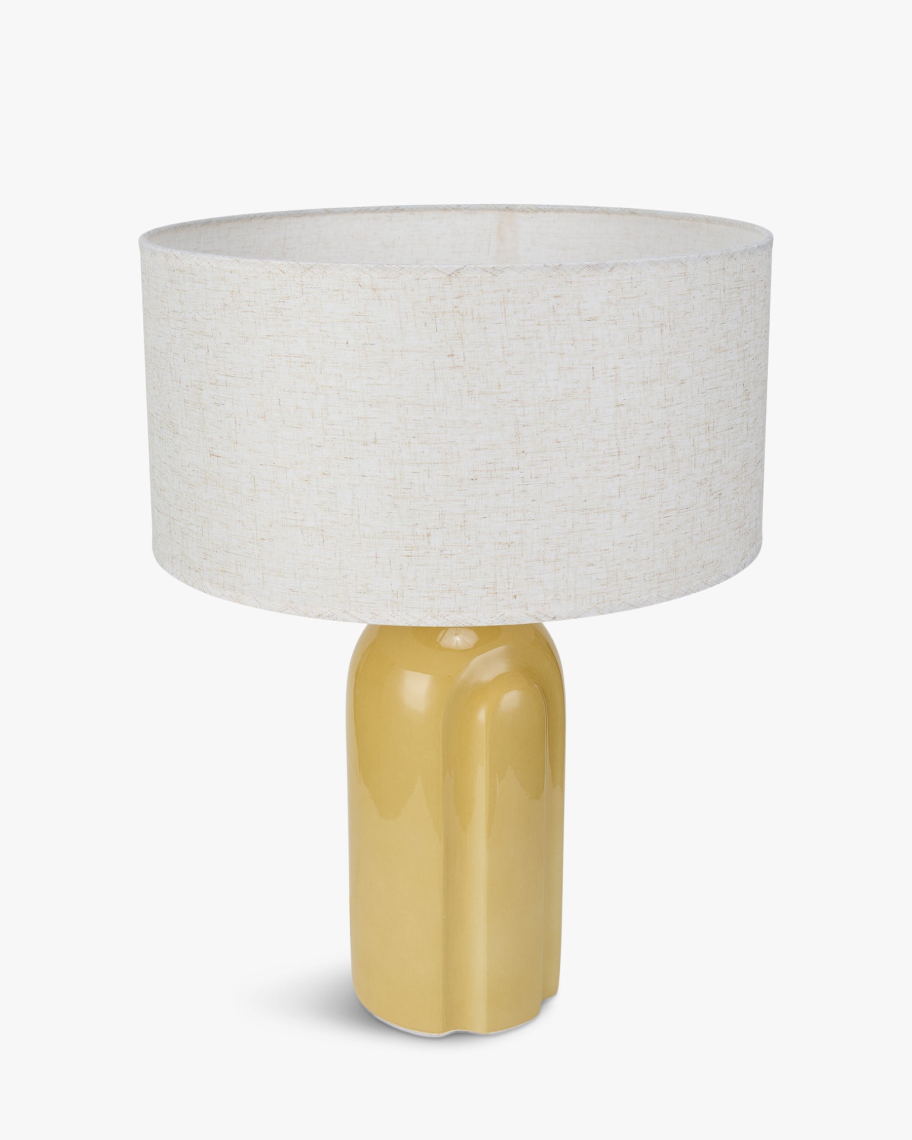 Lampe de table Leyanis en céramique - Jaune moutarde
