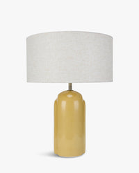Lampe de table Leyanis en céramique - Jaune moutarde