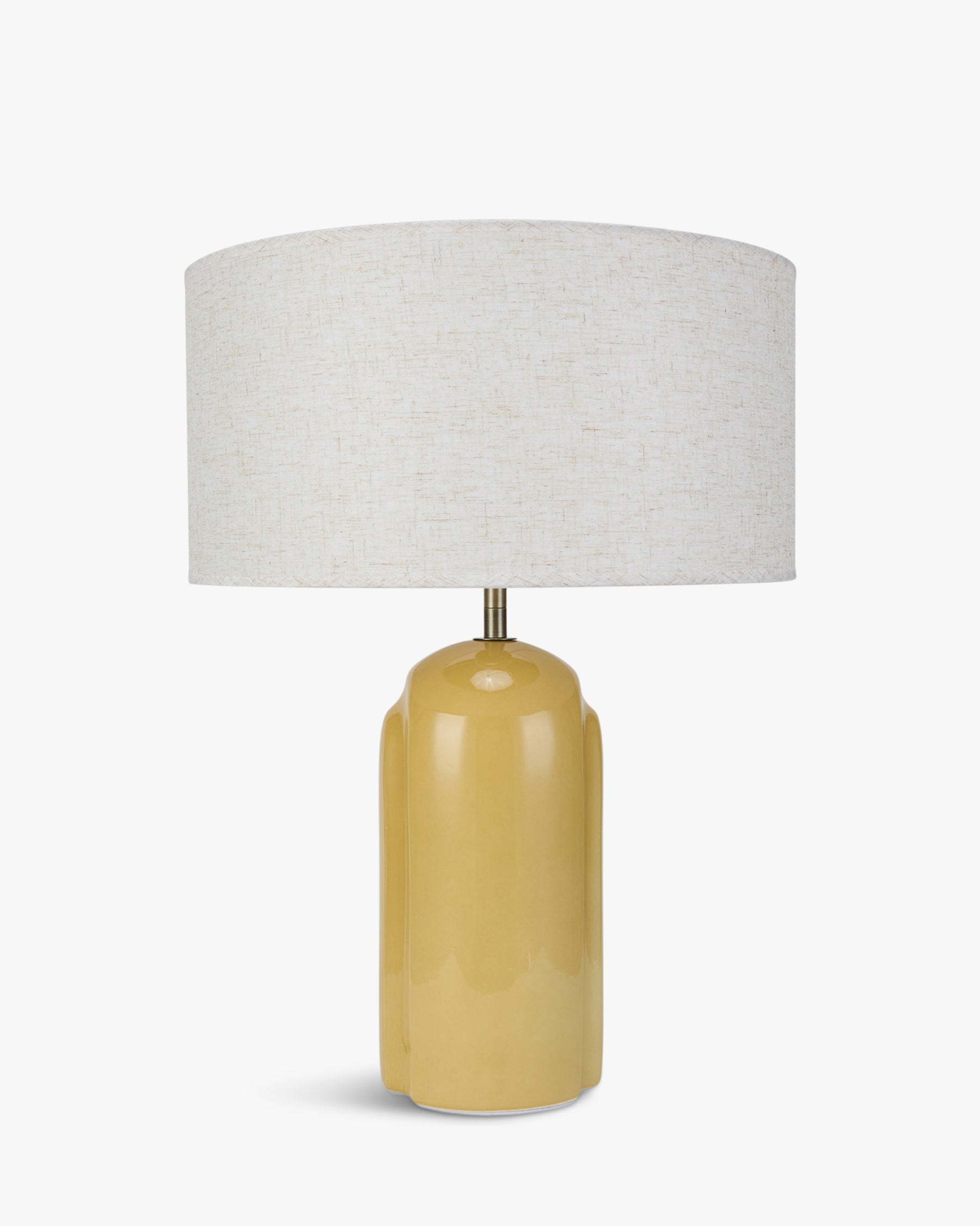 Lampe de table Leyanis en céramique - Jaune moutarde