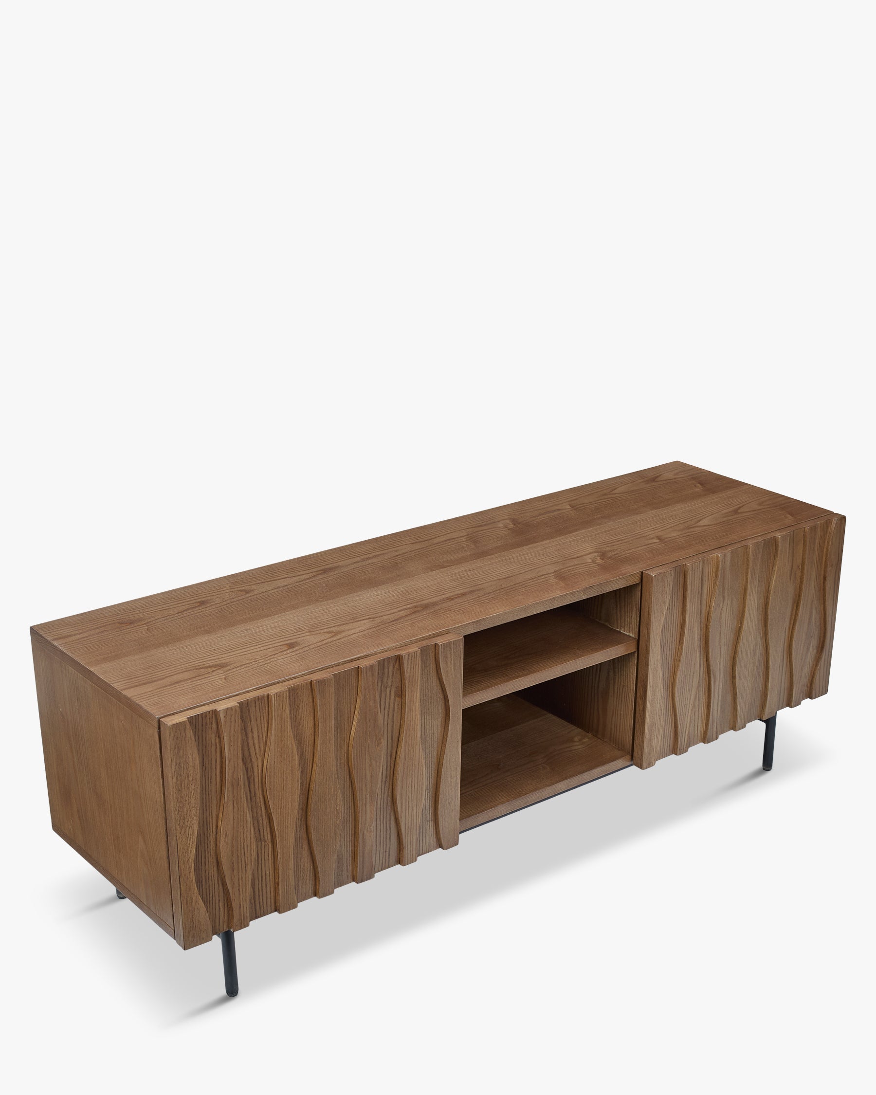 Meuble TV Ondula en bois - Bois noyer