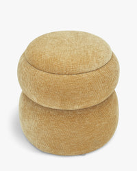 Pouf Sliema en tissu crêpé - Jaune ocre