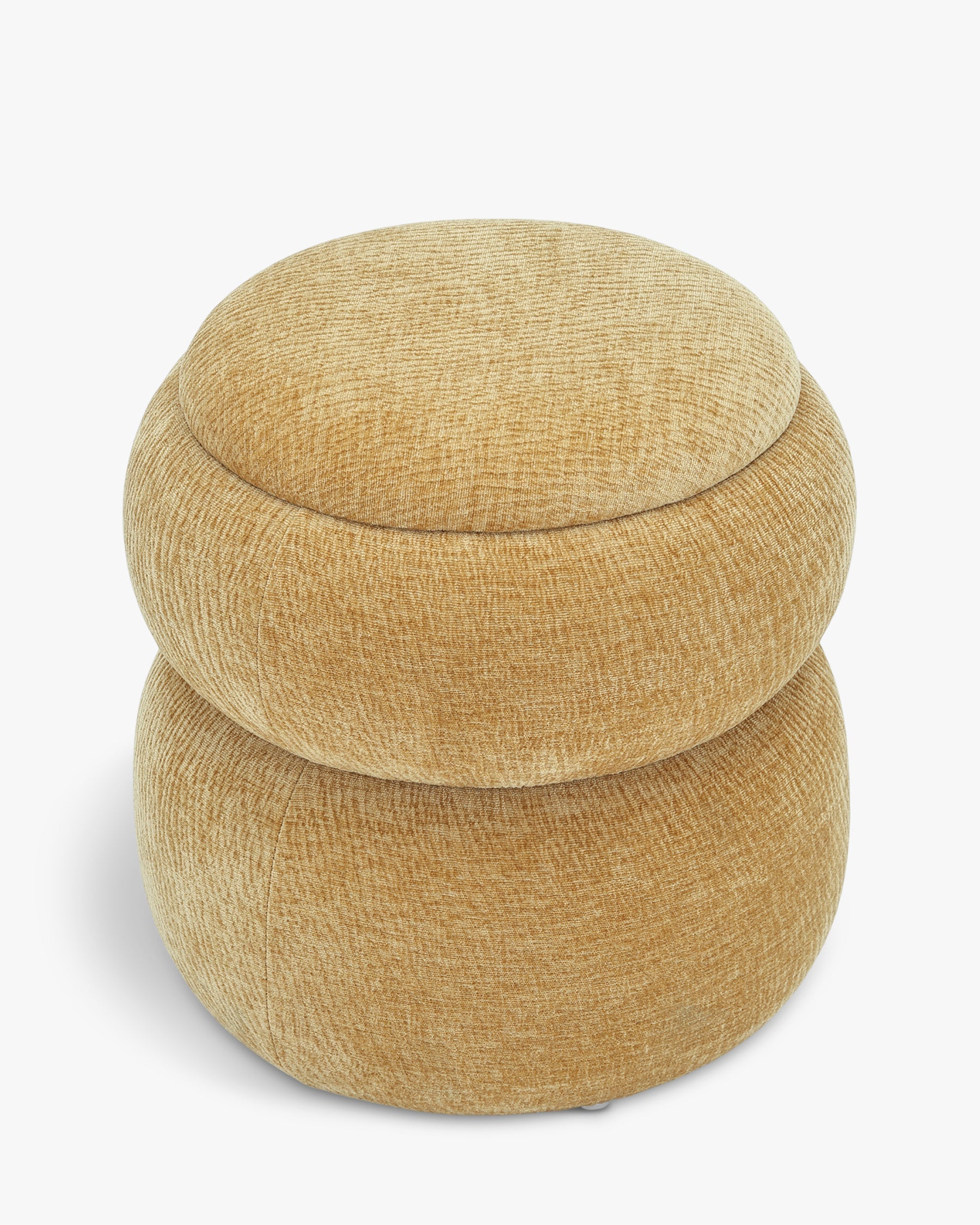 Pouf Sliema en tissu crêpé - Jaune ocre