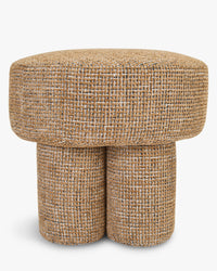 Pouf ou tabouret Corinthe - Tweed Marron