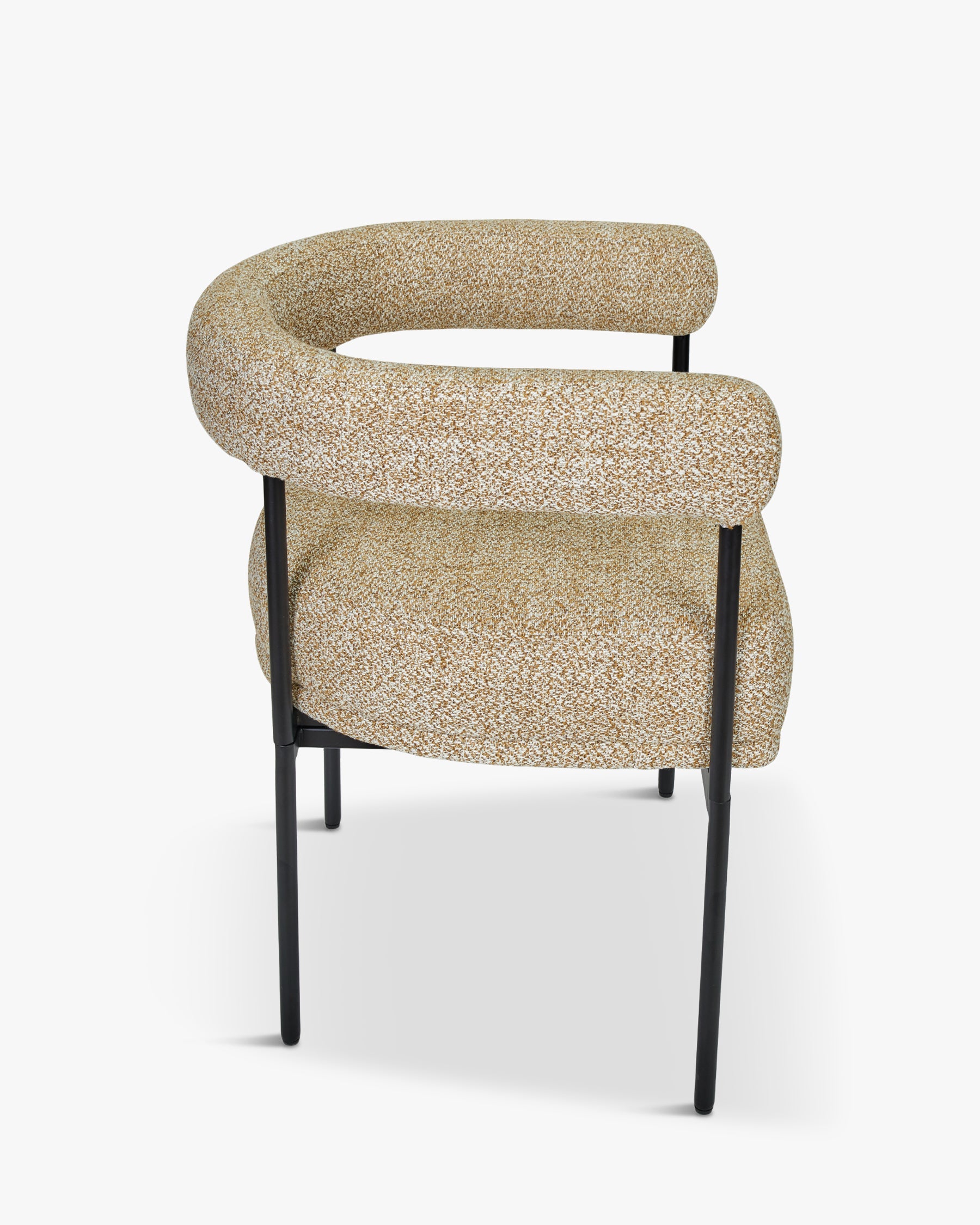 Chaise Arcade en tissu texturé - Jaune moucheté