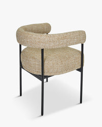 Chaise Arcade en tissu texturé - Jaune moucheté