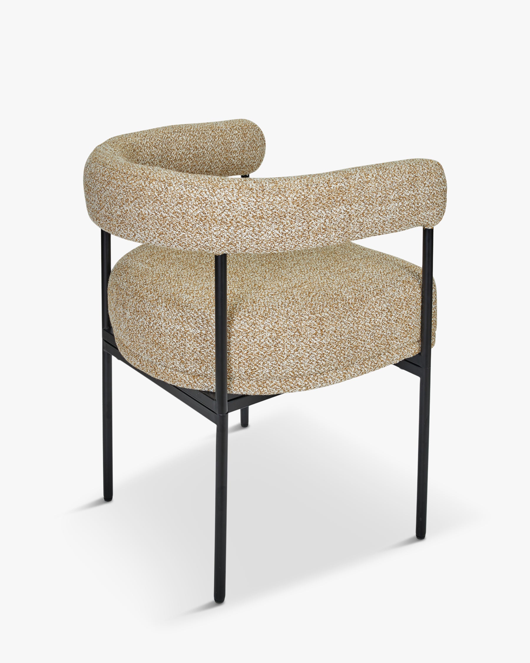 Chaise Arcade en tissu texturé - Jaune moucheté