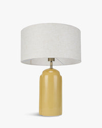 Lampe de table Leyanis en céramique - Jaune moutarde