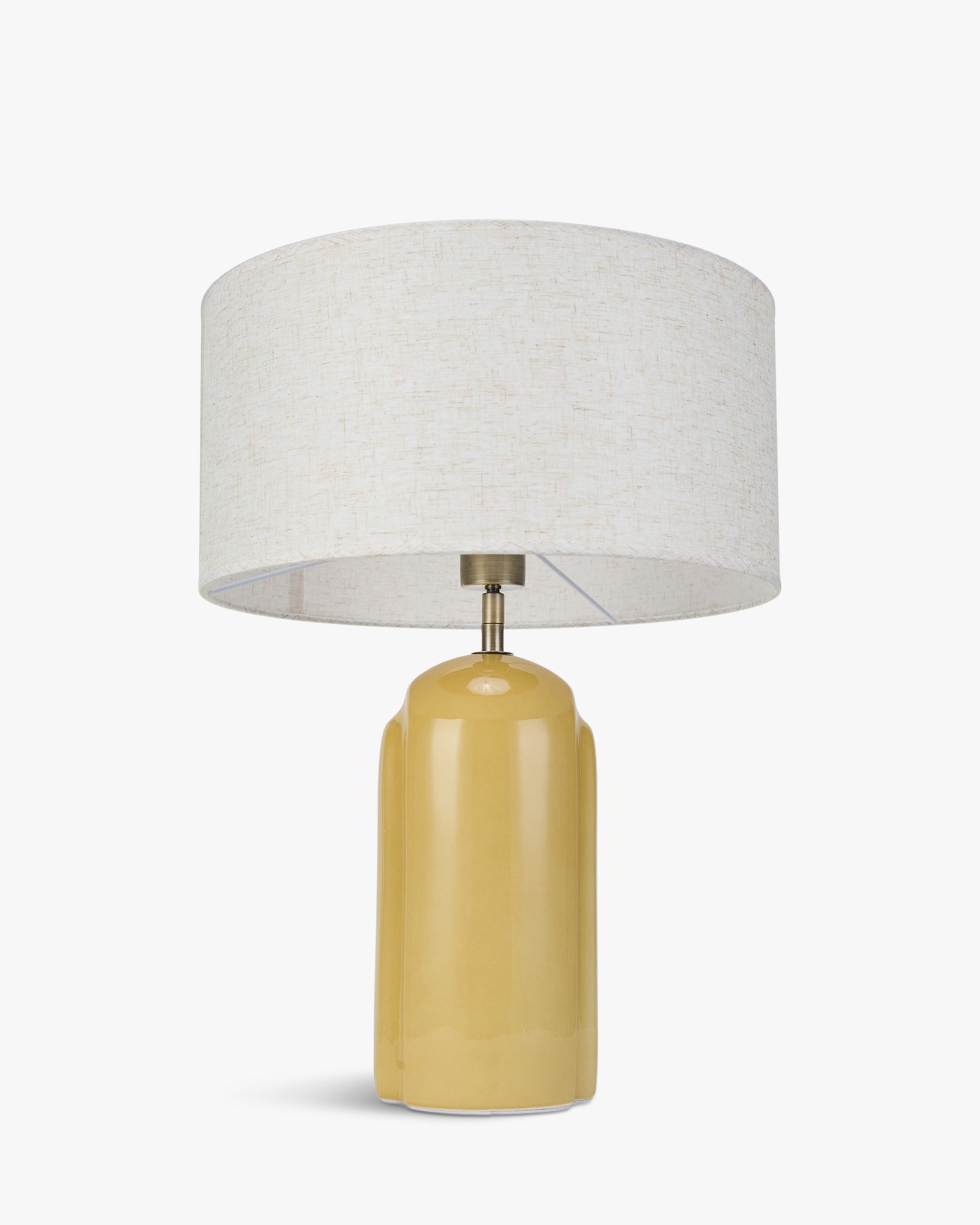 Lampe de table Leyanis en céramique - Jaune moutarde