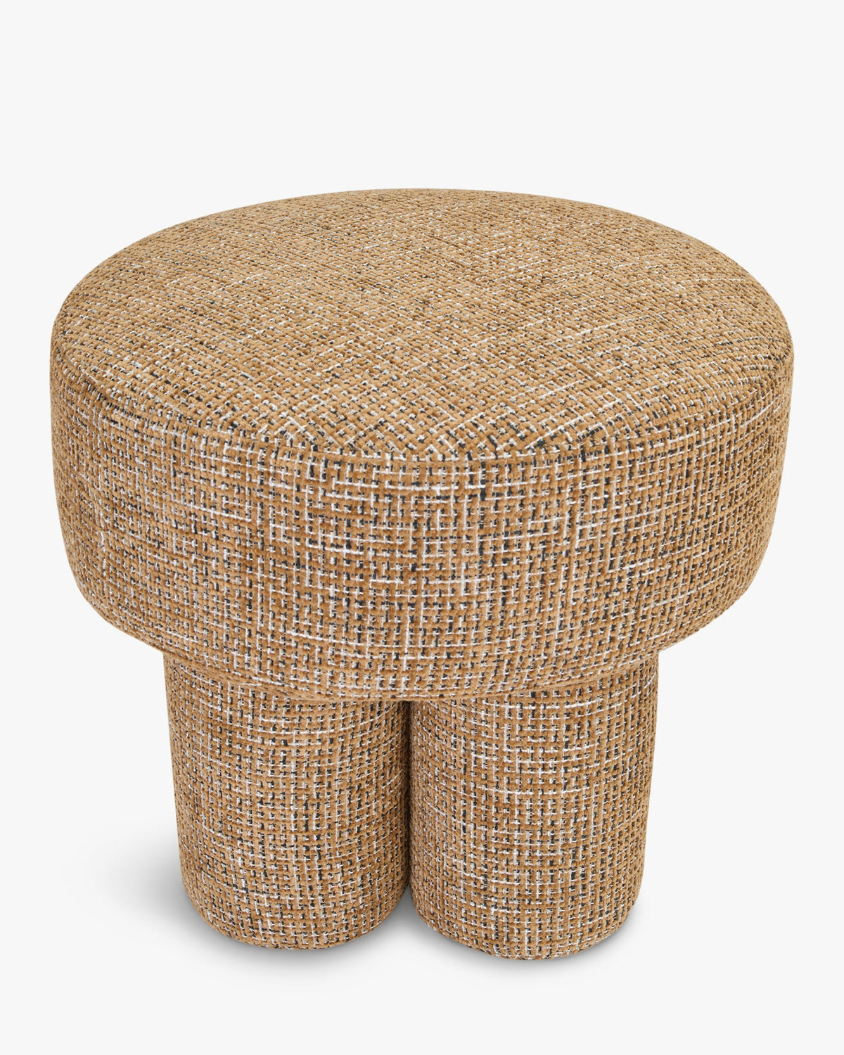 Pouf ou tabouret Corinthe - Tweed Marron