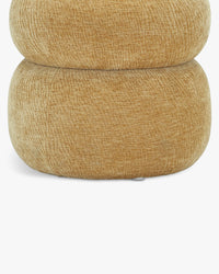 Pouf Sliema en tissu crêpé - Jaune ocre