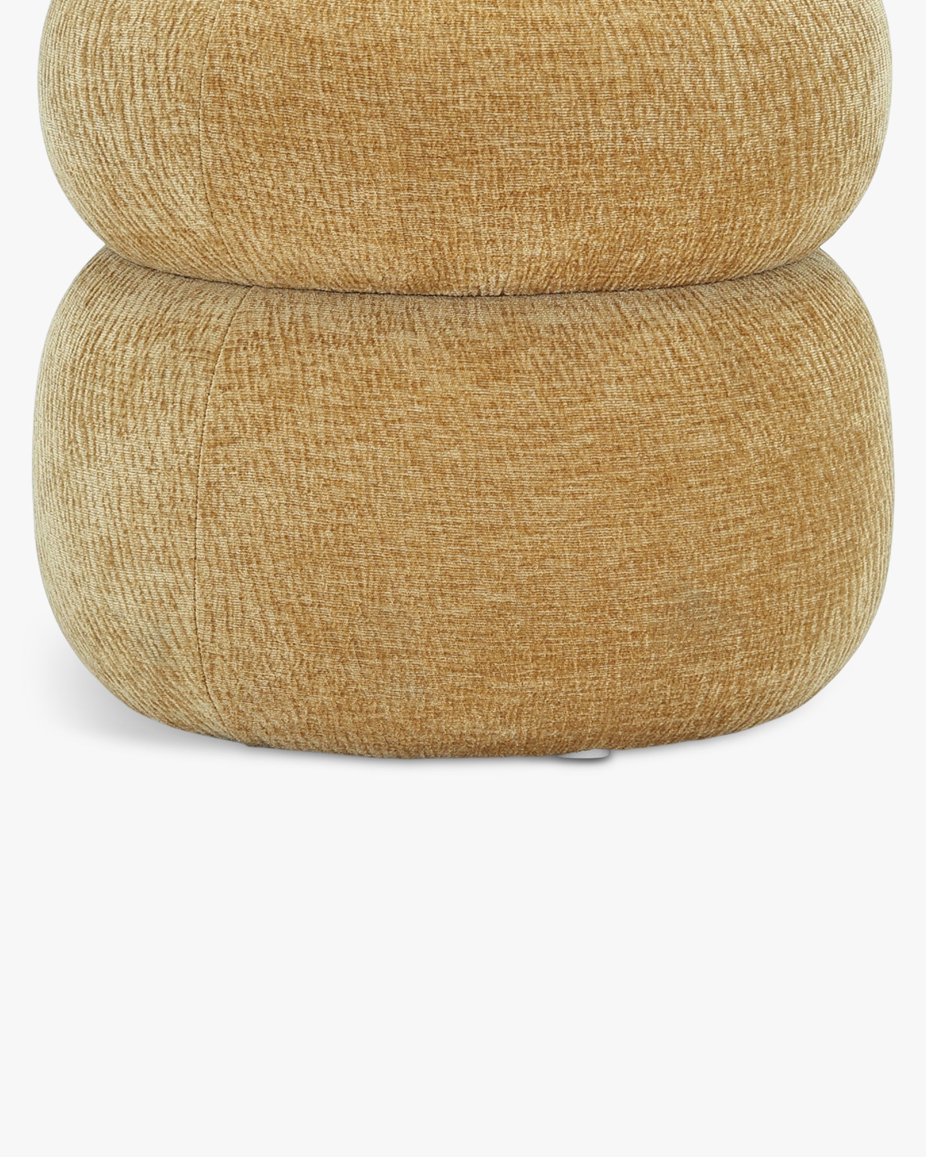 Pouf Sliema en tissu crêpé - Jaune ocre