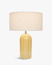 Lampe de table Leyanis en céramique - Jaune moutarde