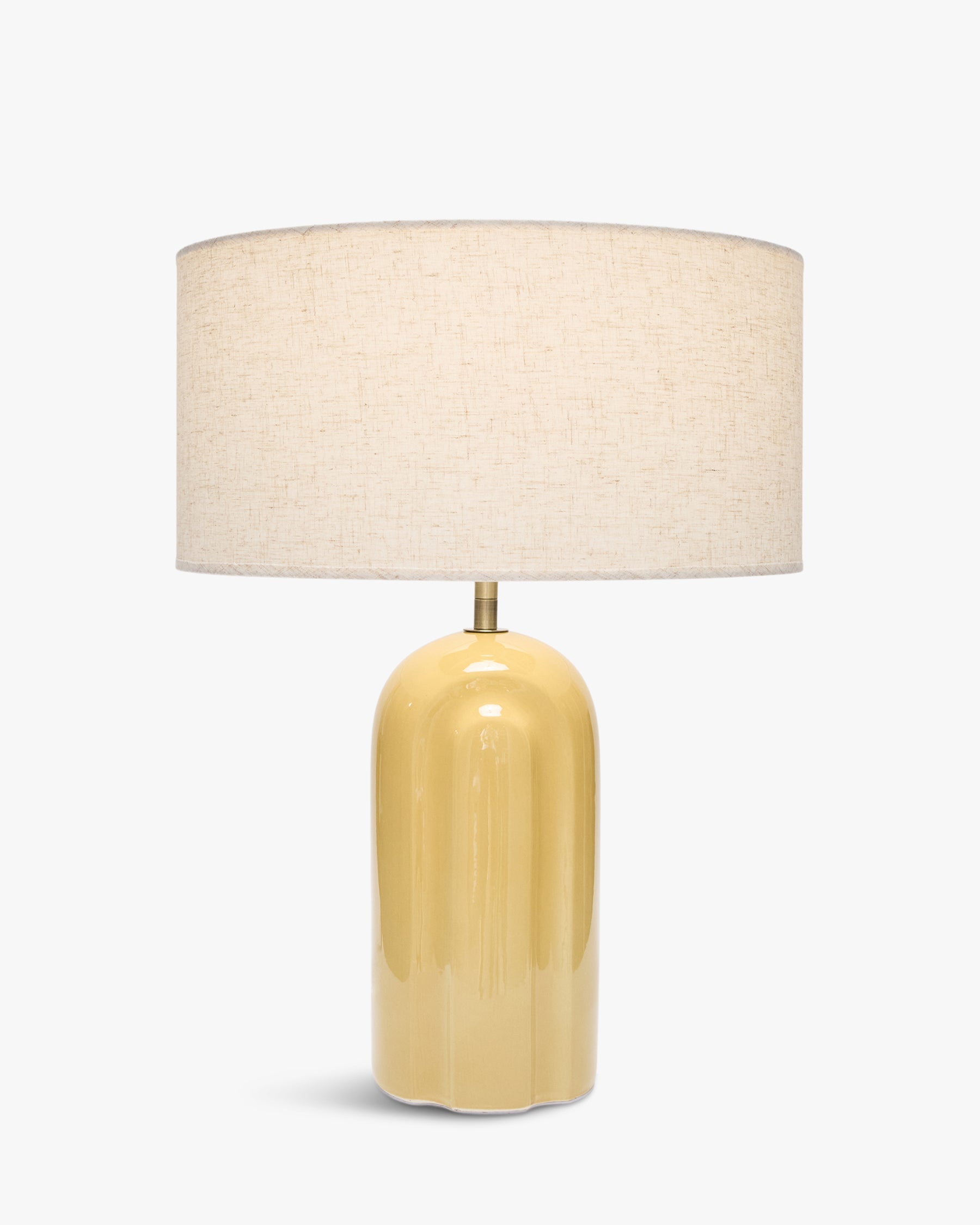 Lampe de table Leyanis en céramique - Jaune moutarde
