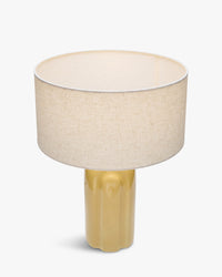 Lampe de table Leyanis en céramique - Jaune moutarde
