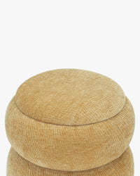 Pouf Sliema en tissu crêpé - Jaune ocre