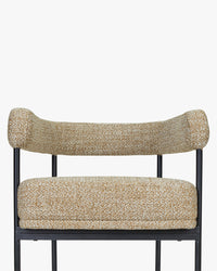 Chaise Arcade en tissu texturé - Jaune moucheté