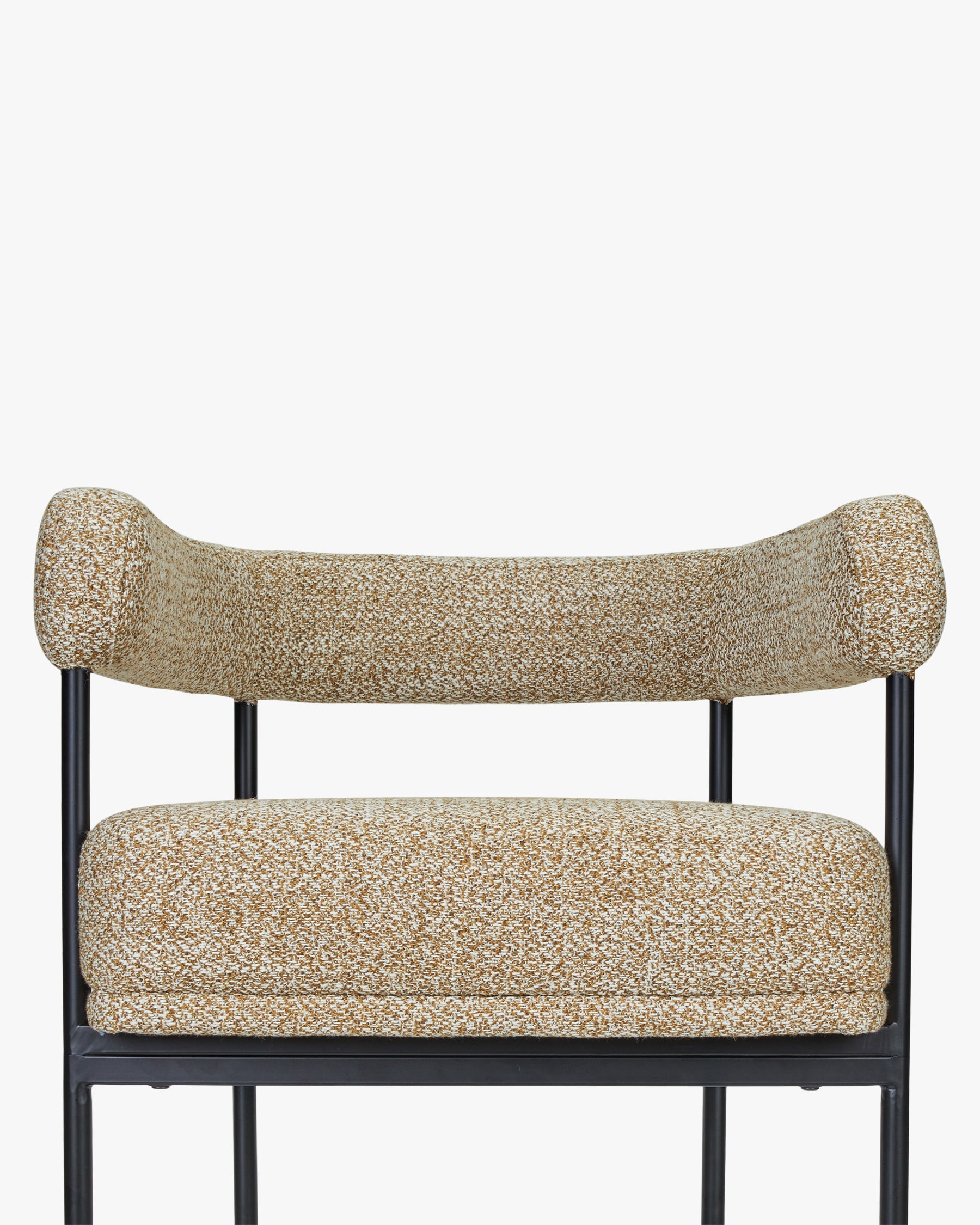 Chaise Arcade en tissu texturé - Jaune moucheté