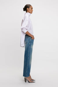 Tie-Neck Shirt - Lilac / Paprika / White