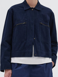 Veste droite à zip - Blue & Navy