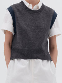 Pull sans manches en laine - Grey