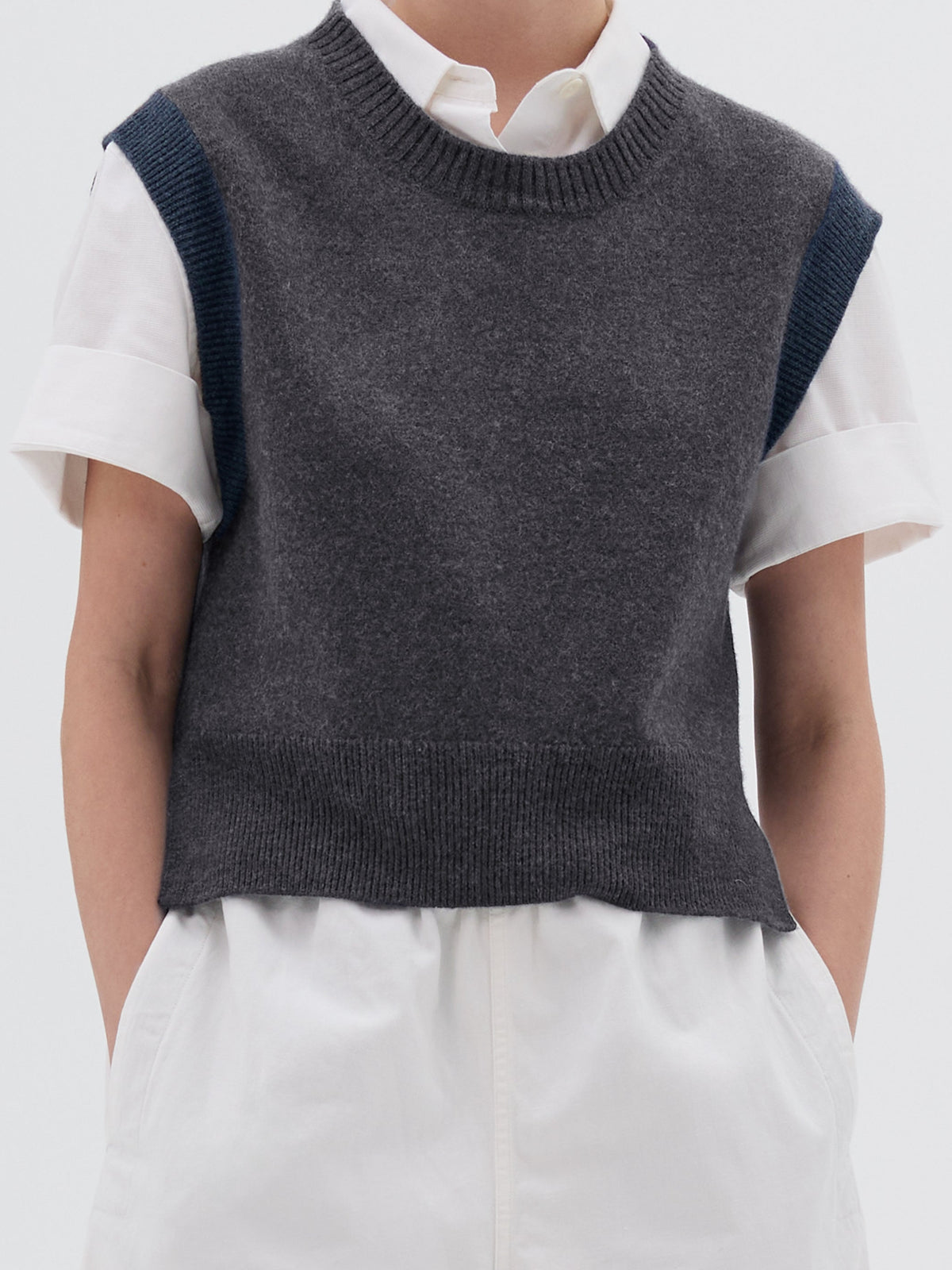 Pull sans manches en laine - Grey