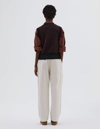 Gilet à finitions contrastées - Black & Beige & Brown