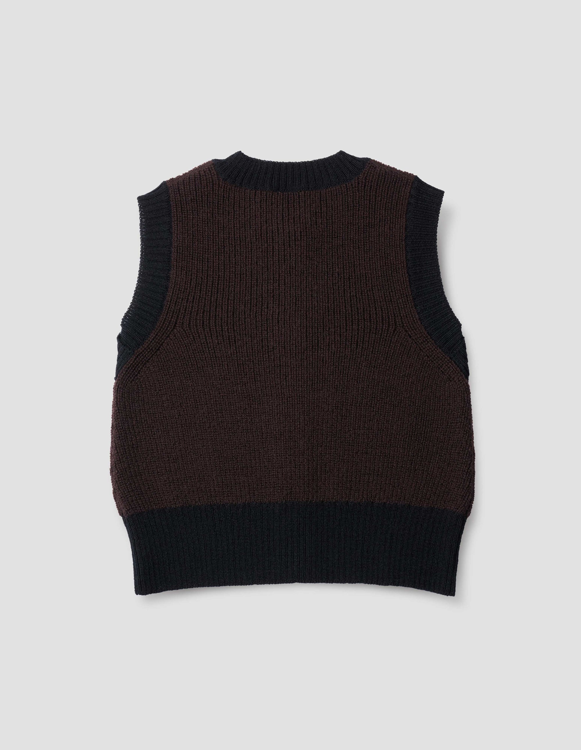 Gilet à finitions contrastées - Black & Beige & Brown