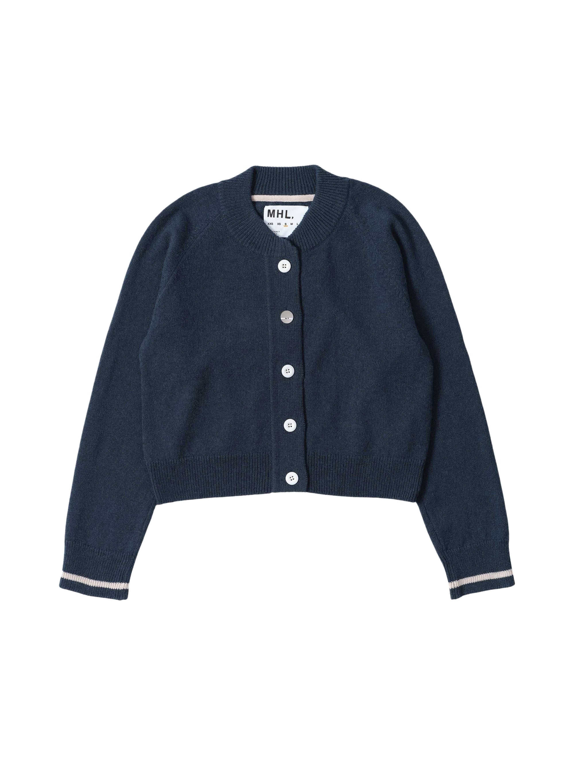 Cardigan court et droit en laine - Navy