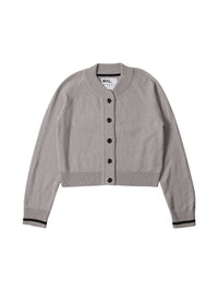 Cardigan court et droit en laine - Grey & Beige
