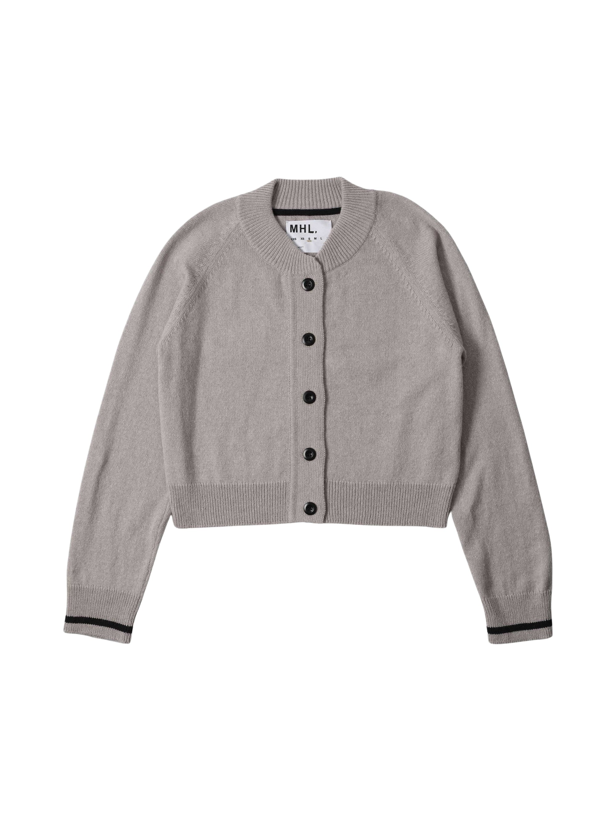 Cardigan court et droit en laine - Grey & Beige