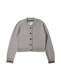 Cardigan court et droit en laine - Grey & Beige