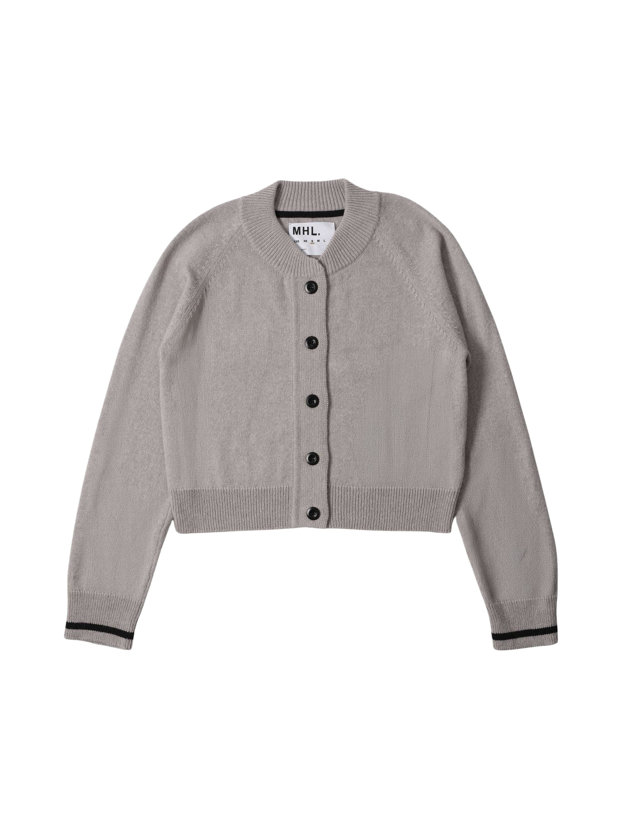 Cardigan court et droit en laine - Grey & Beige