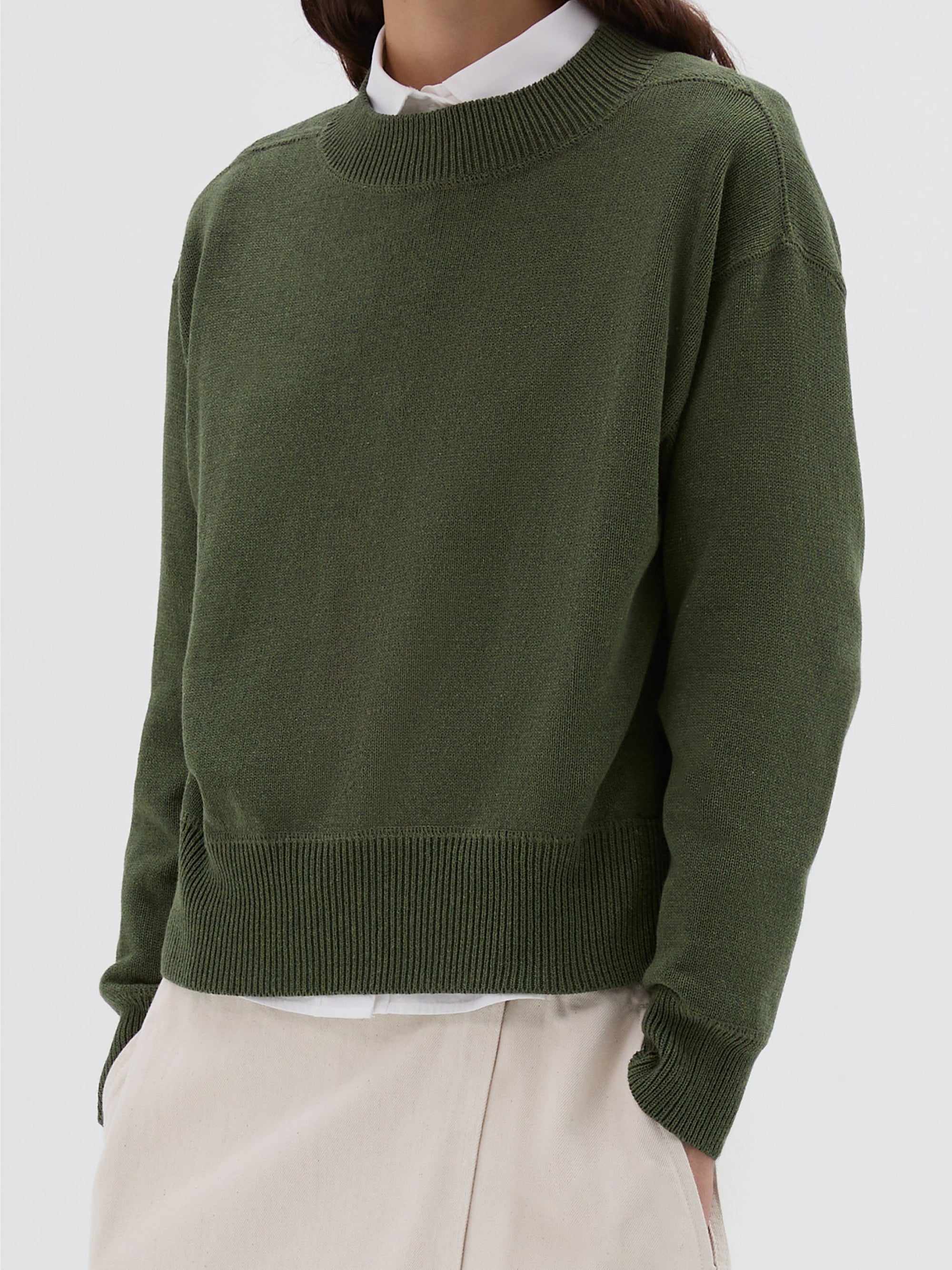 Pull droit Guernesey - Green