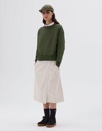Pull Guernesey à coutures plates - Green