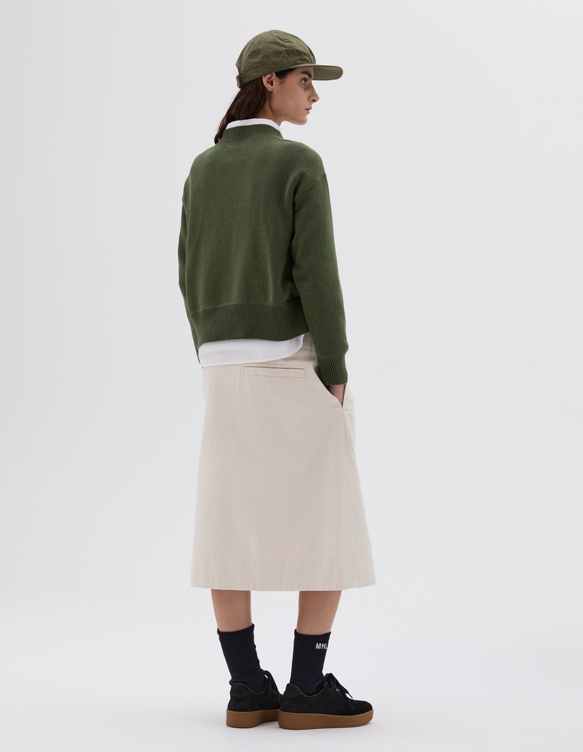 Pull Guernesey à coutures plates - Green