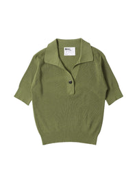 Polo côtelé à un bouton - Green