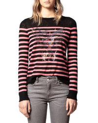 Pull Miss Eagle en cachemire - Noir