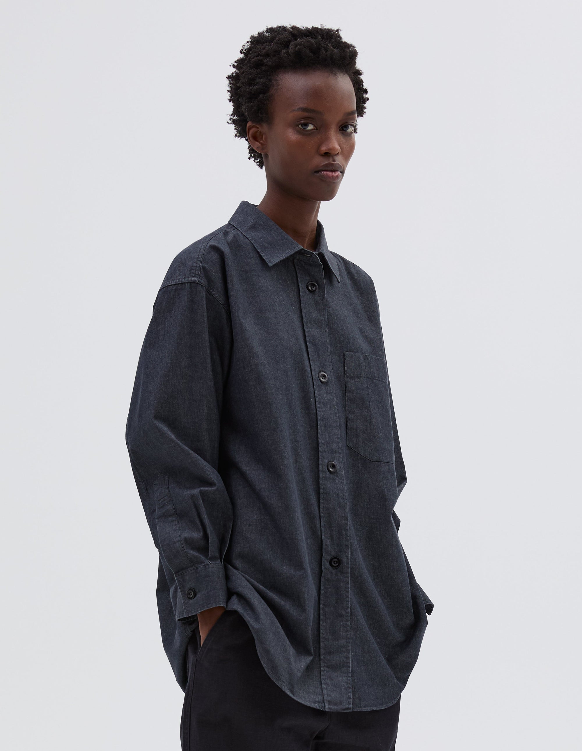 Chemise de peintre oversize - Black & Gray