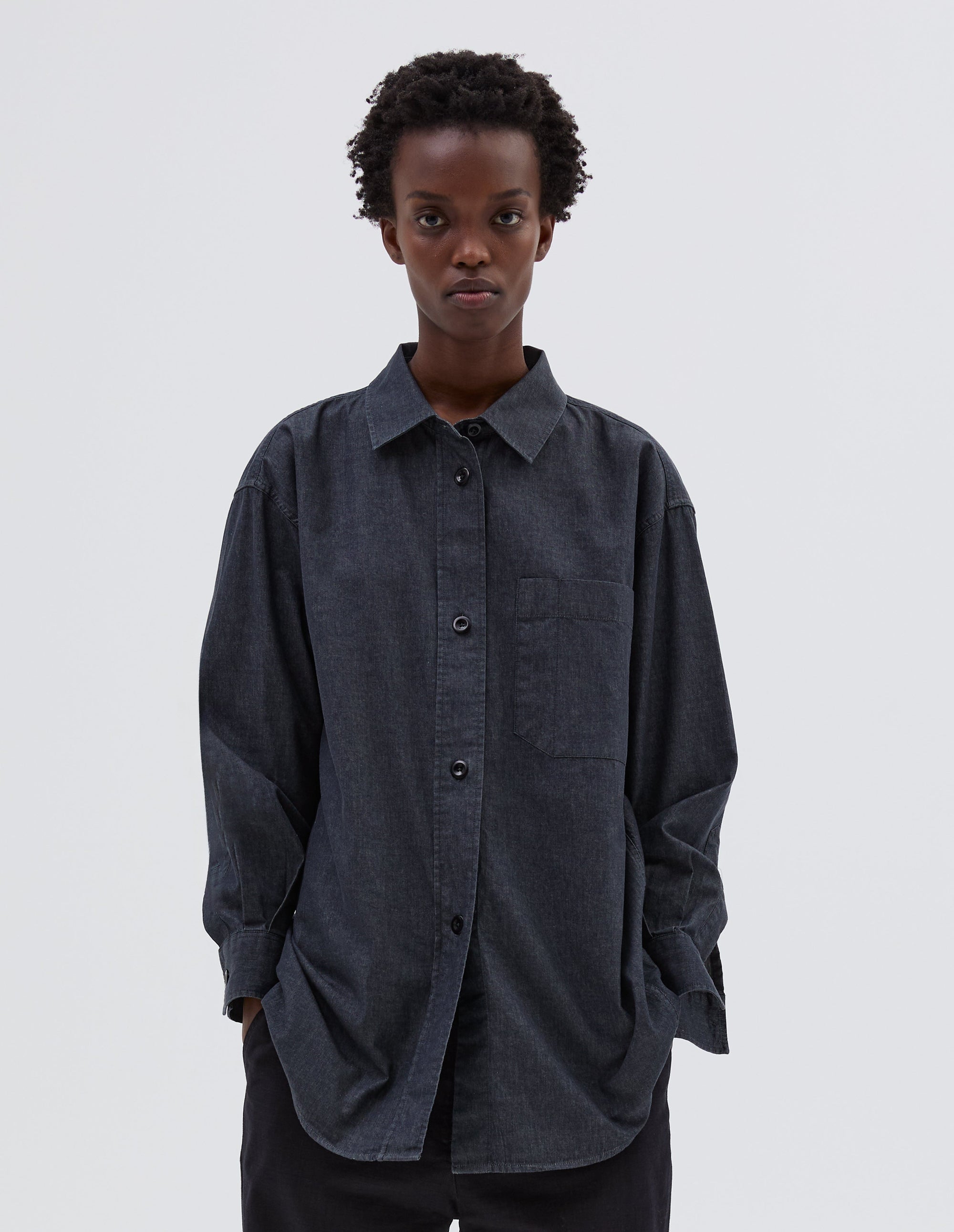 Chemise de peintre oversize - Black & Gray