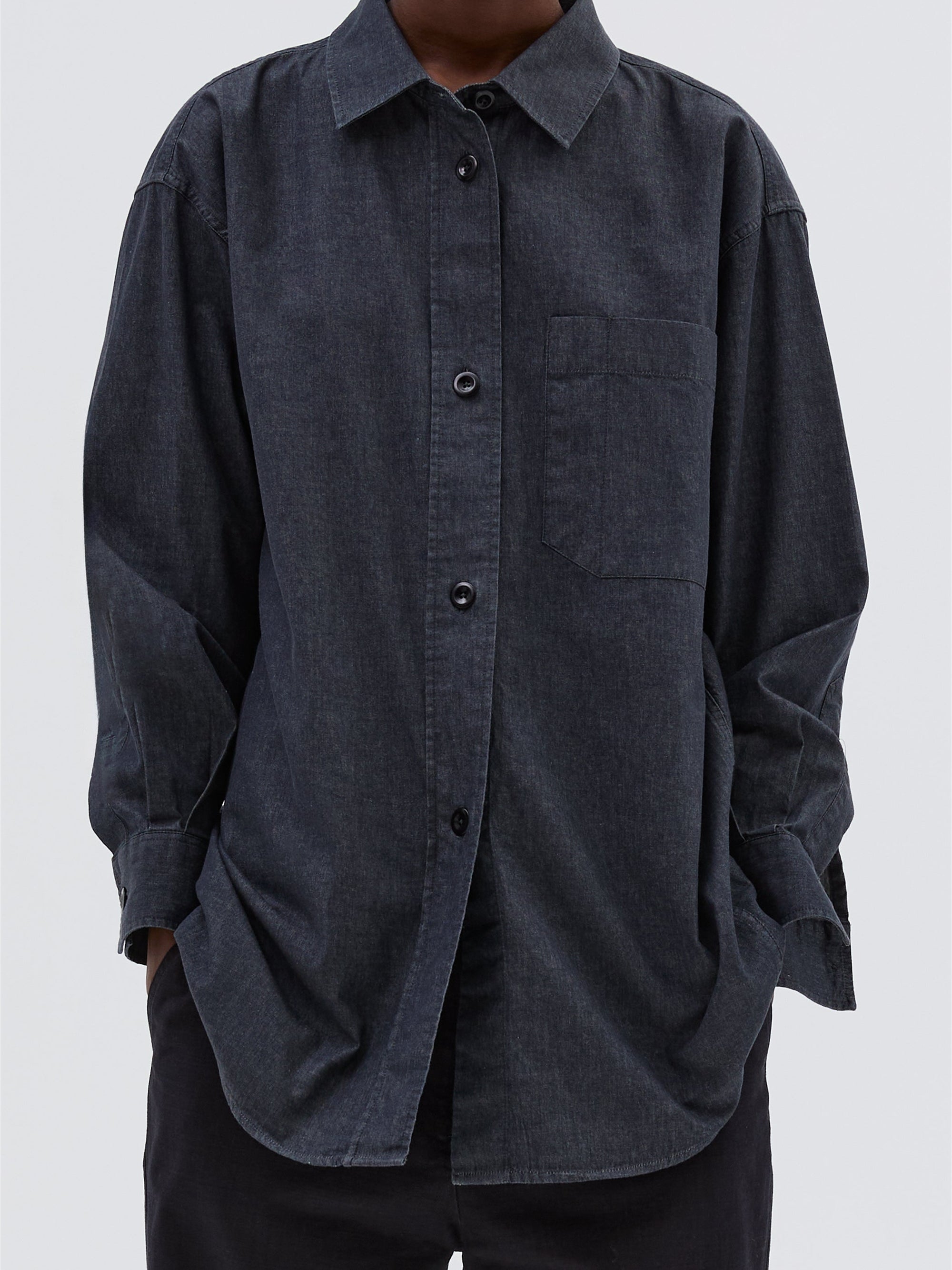 Chemise de peintre oversize - Black & Grey