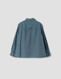 Chemise évasée à grande poche - Blue