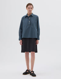 Chemise évasée à grande poche - Blue