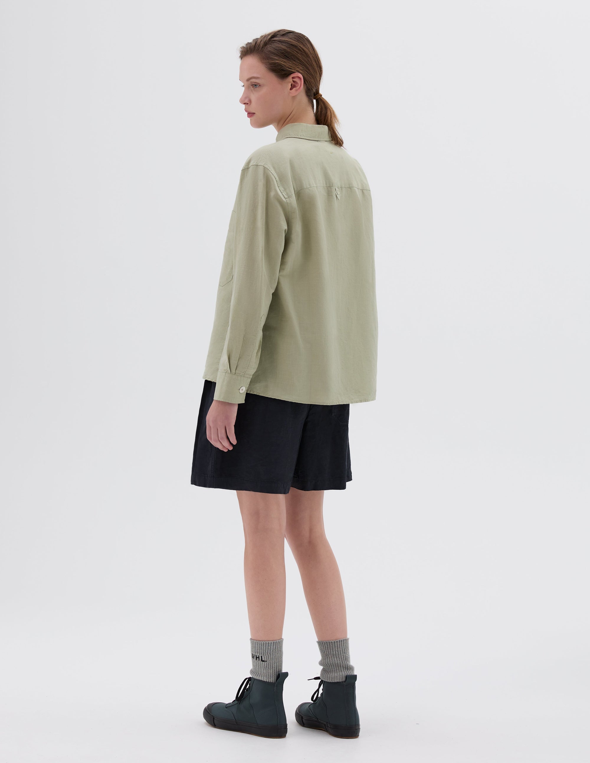 Chemise évasée à grande poche - Green