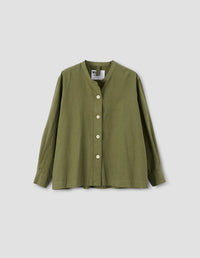 Chemise sans col boutonnée - Green