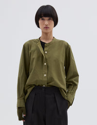 Chemise sans col boutonnée - Green