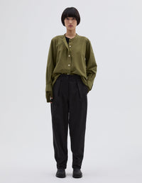 Chemise sans col boutonnée - Green