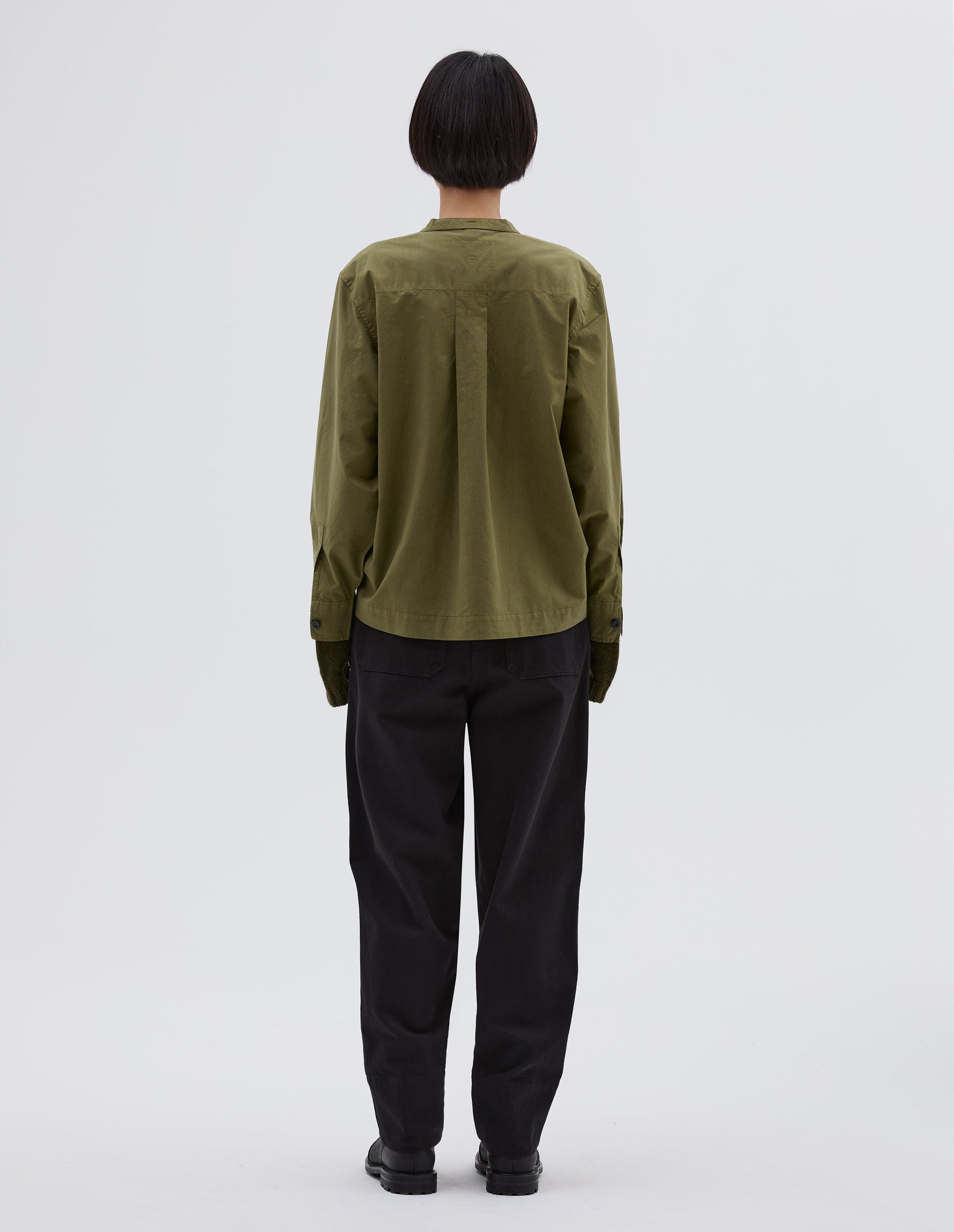 Chemise sans col boutonnée - Green
