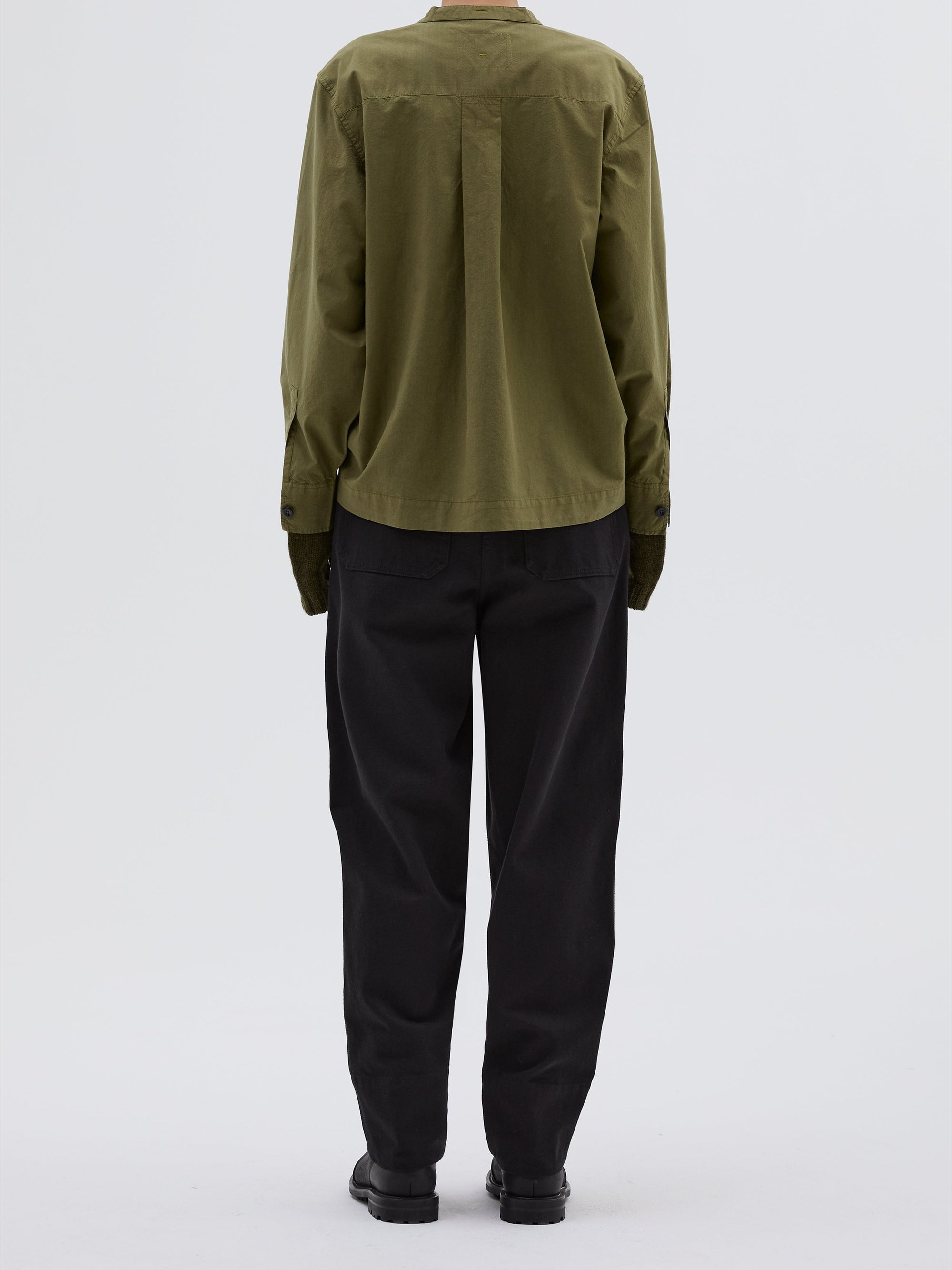 Chemise sans col boutonnée - Green