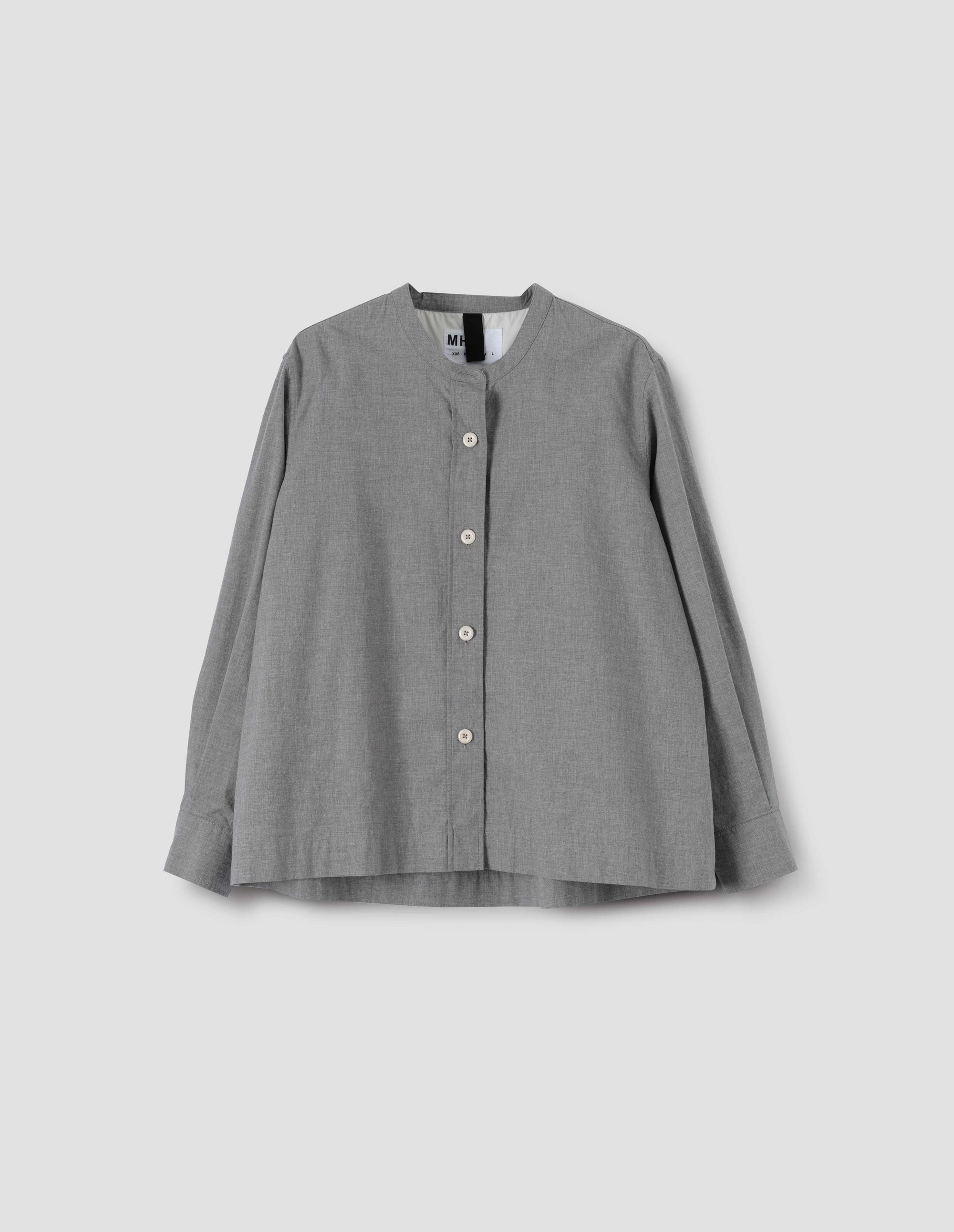 Chemise sans col boutonnée - Gray