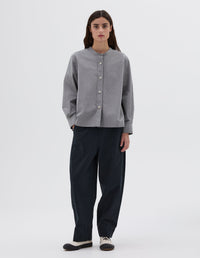 Chemise sans col boutonnée - Gray